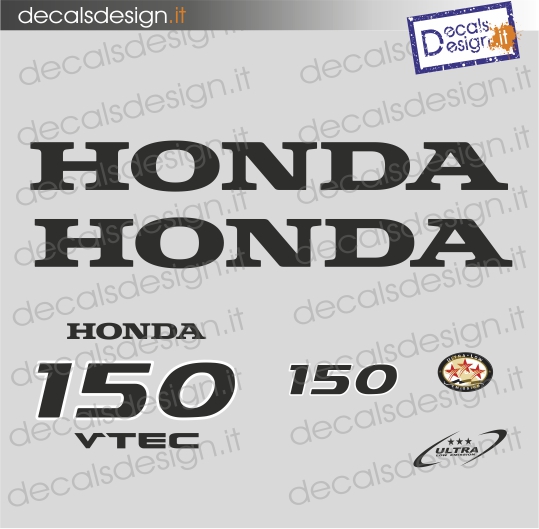 Honda outboard motor stickers kit 150 cv four stroke