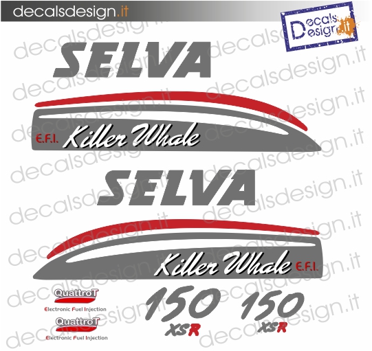 Kit di adesivi per motore fuoribordo Selva killer whale 150 cv primo tipo