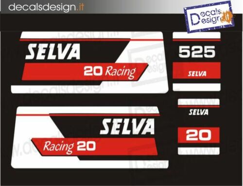 Kit di adesivi per motore fuoribordo Selva 20 cv Racing