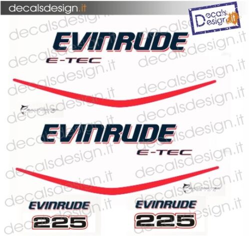 EVINRUDE MARINE ENGINE STICKERS 225 CV E-TEC