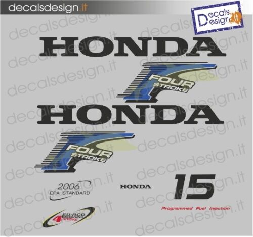 Kit di adesivi per motore fuoribordo Honda 15 cv four stroke