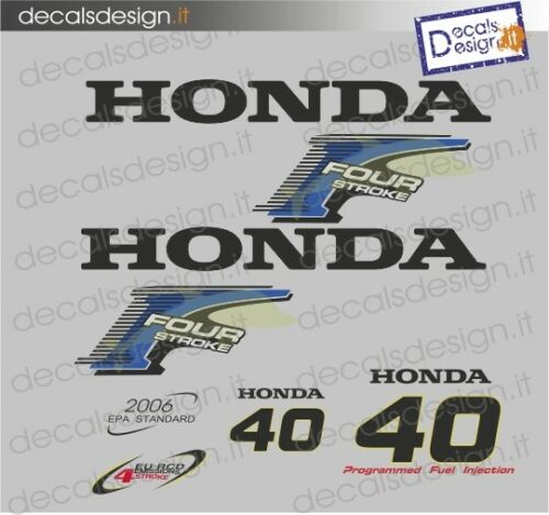 Kit di adesivi per motore fuoribordo Honda 40 cv four stroke