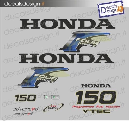 Kit di adesivi per motore fuoribordo Honda 150 cv four stroke
