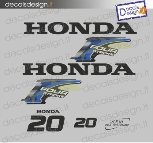 Kit stickers moteur hors-bord Honda 20 cv quatre temps