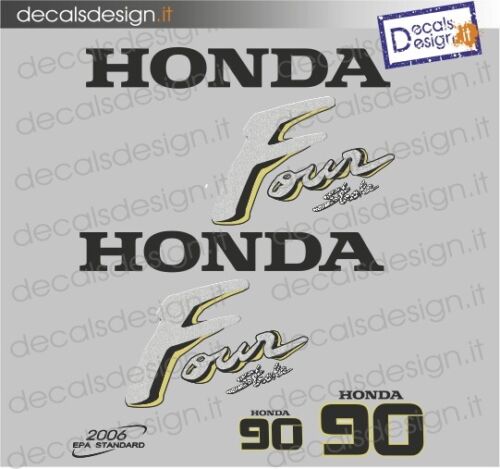 Kit di adesivi per motore fuoribordo Honda 90 cv carburatori