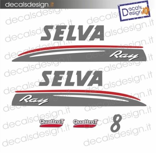 Kit di adesivi per motore fuoribordo Selva Ray 8 cv