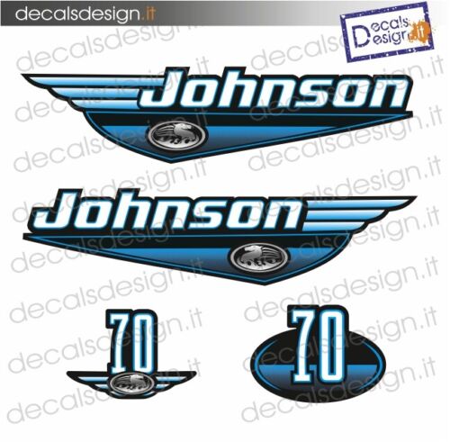 JOHNSON MARINE ENGINE STICKERS 70 CV – BLUE