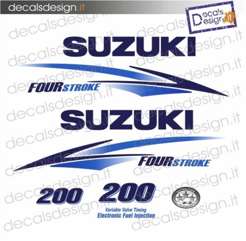 ADESIVI MOTORE MARINO SUZUKI 200 CV FOUR STROKE – BLU AND WHITE