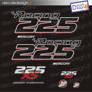 ADESIVI MOTORE MARINO MERCURY 225 CV PRO XS RACING