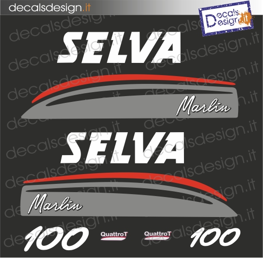 Kit of stickers for Selva Marlin outboard motor 100 cv