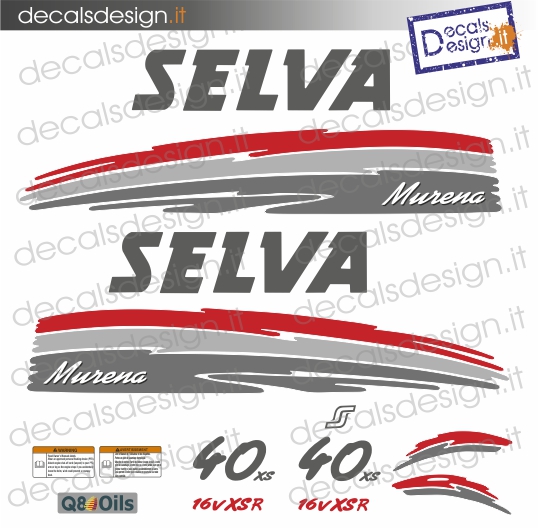 Kit of stickers for Selva moray outboard motor 40 cv xsr