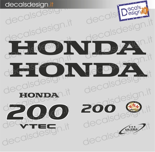 Honda outboard motor stickers kit 200 cv four stroke