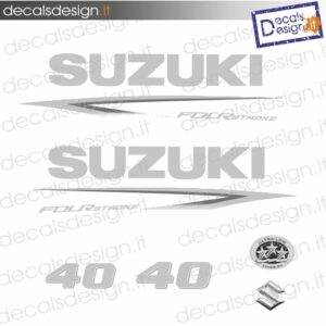 ADESIVI MOTORE MARINO SUZUKI 40 CV FOUR STROKE 2022 BIANCO