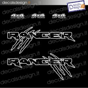 KIT Adesivi per FORD RANGER RAPTOR WILDTRACK PICK-UP FURGONE auto nera decals
