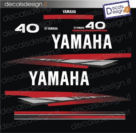 ADESIVI MOTORE MARINO YAMAHA 40 CV 2T COPERCHIO NERO